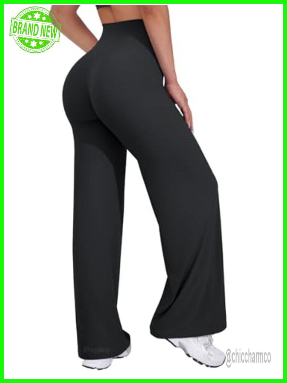 VOYJOY Straight Leggings Womens Wide Leg 31.5" Pants
